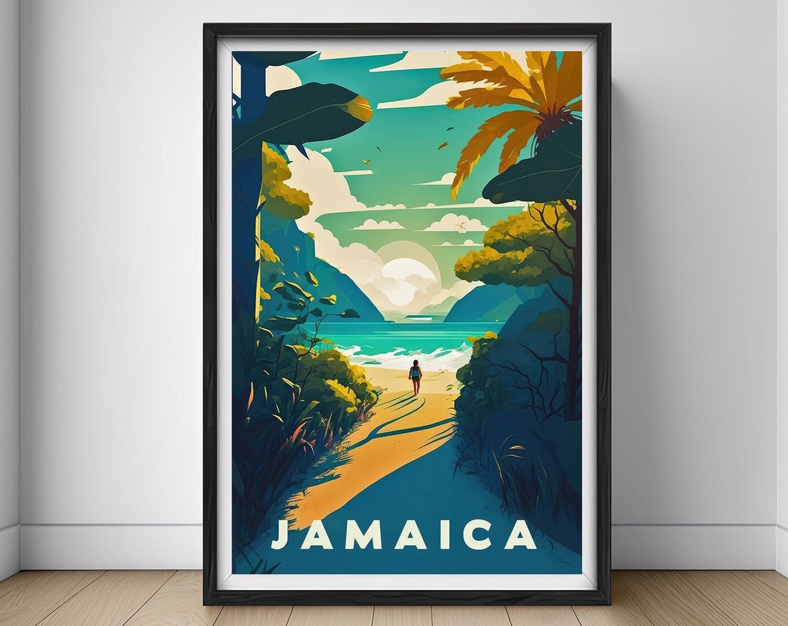 Jamaica Travel Poster Jamaica Wall Art Jamaica Print Jamaica Jamaica Painting Jamaica Illustration Jamaica Art Jamaica Home Decor