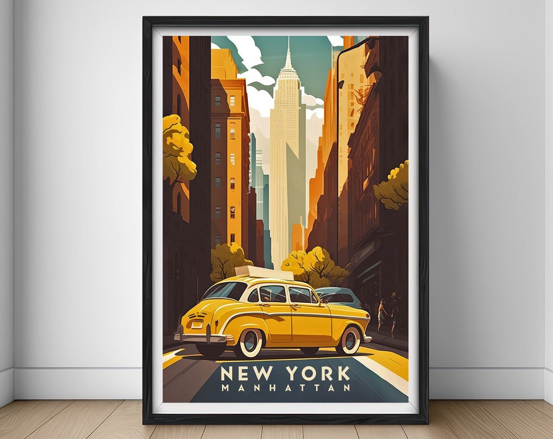 New York Print New York Poster New York Wall Art New York Manhattan New York Painting New York Illustration New York Travel Nyc Travel Decor