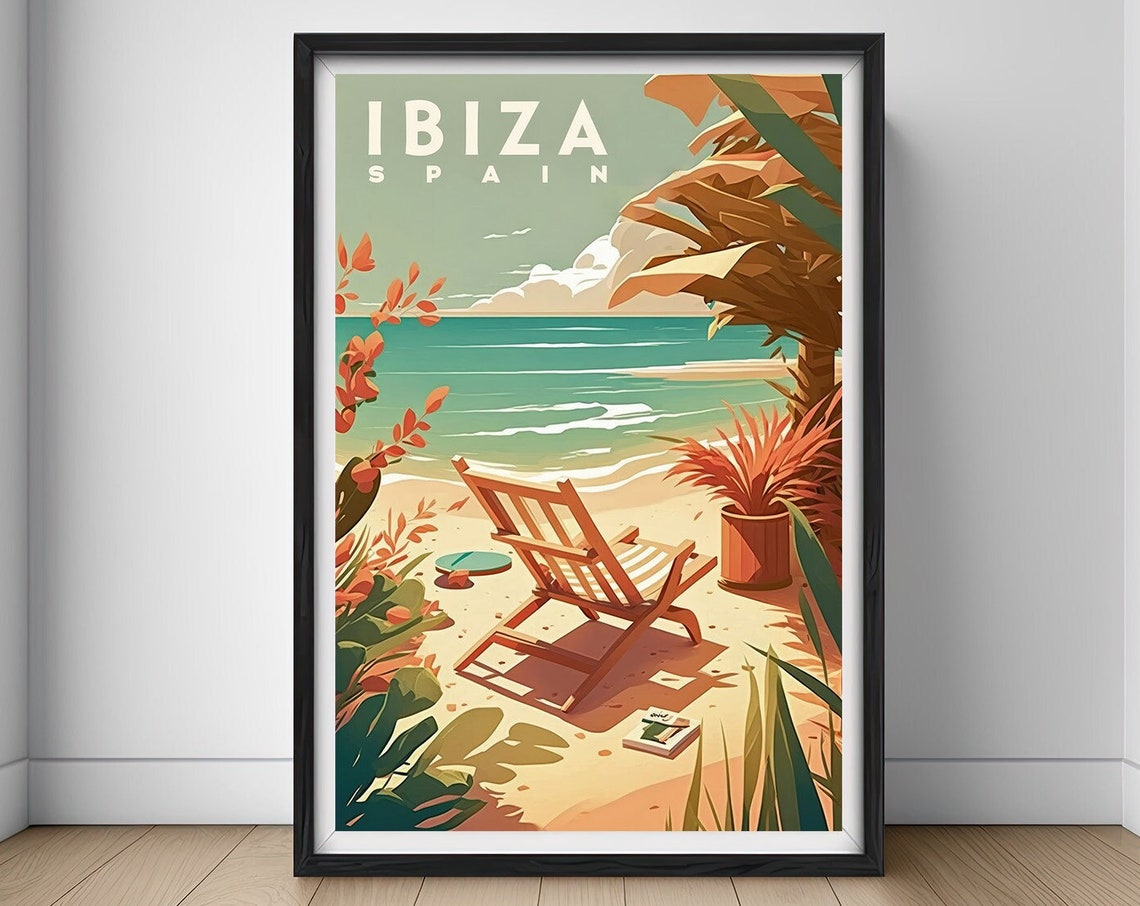 Ibiza Spain Travel Poster Ibiza Spain Wall Art Print Ibiza Spain Painting Ibiza Spain Illustration Ibiza Spain Watercolor Decor