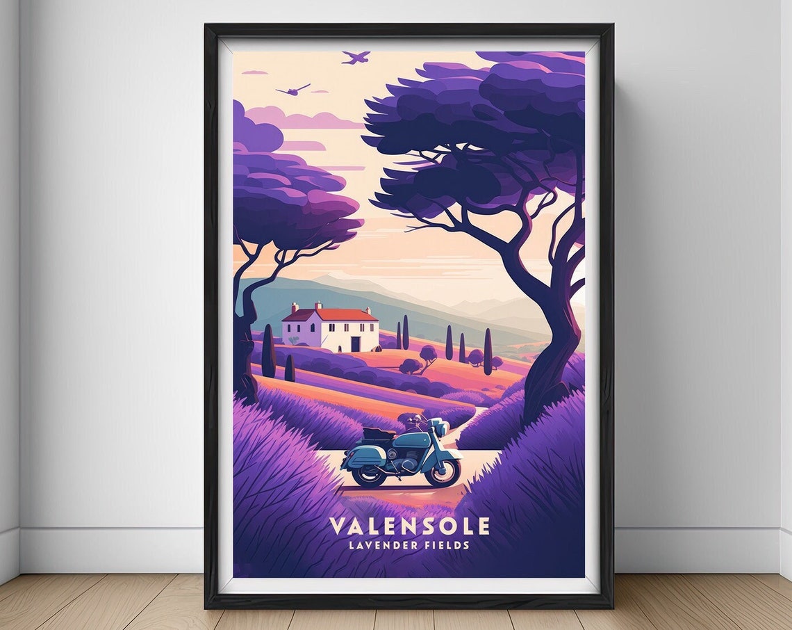 Provence France Travel Poster Provence France Wall Art Print Provence France Valensole Lavender Fields Travel Art Poster Art Decor