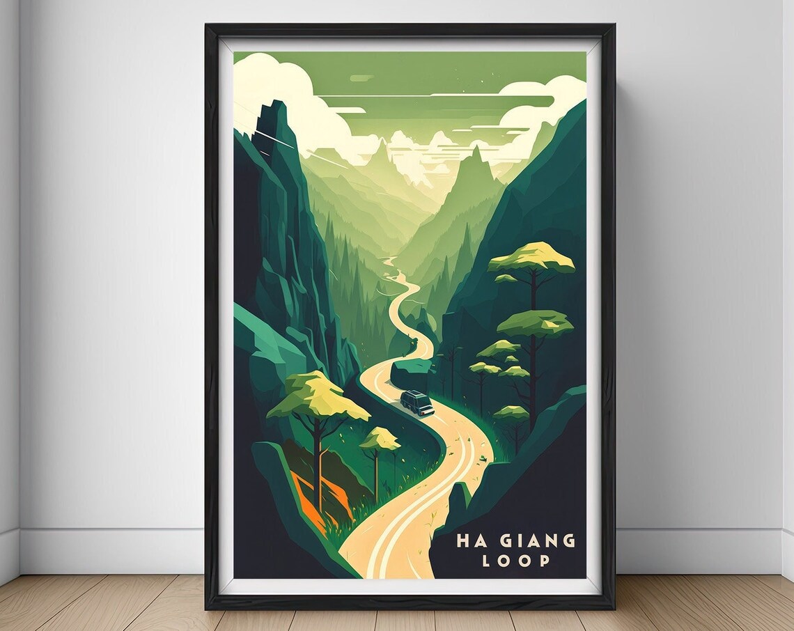 Ha Giang Loop Vietnam Winding Mountain Road Adventure Travel Poster