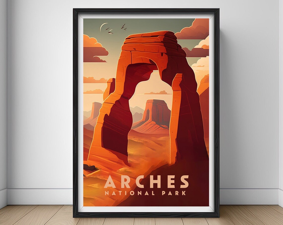 Arches National Park Utah Delicate Arch Desert Vintage Poster