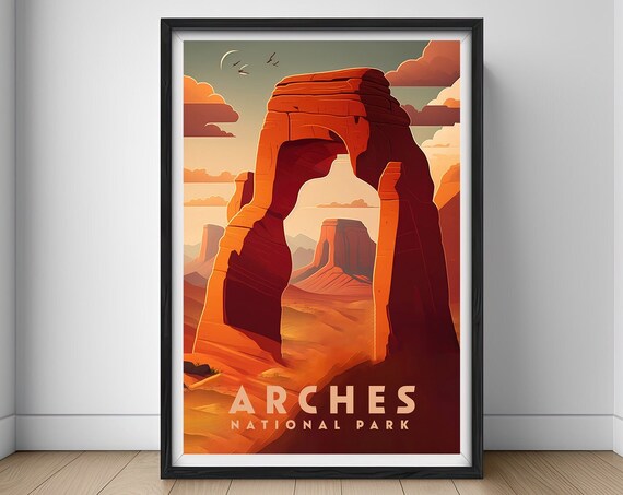 Arches National Park Utah Delicate Arch Desert Vintage Poster