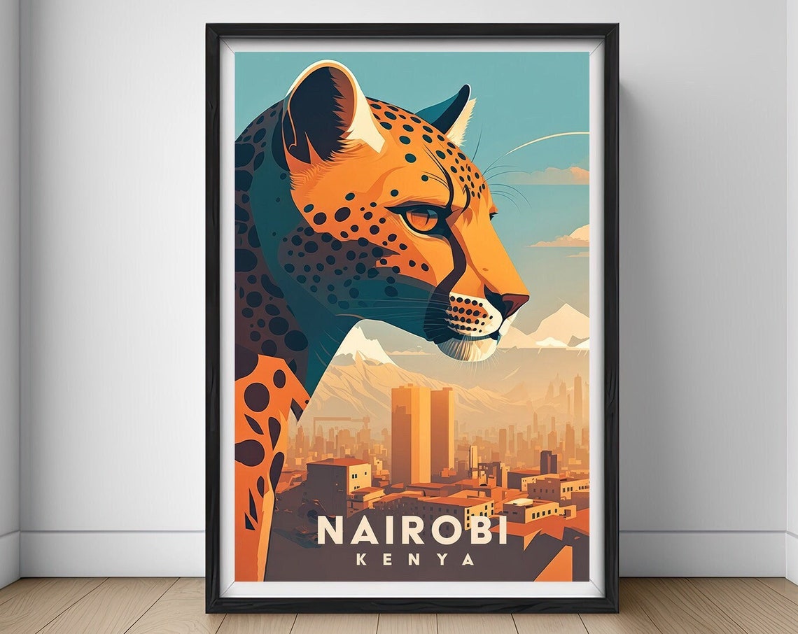 Nairobi Kenya Travel Poster Nairobi Kenya Wall Art Print Nairobi Kenya Painting Illustration Nairobi Kenya Watercolor Home Decor