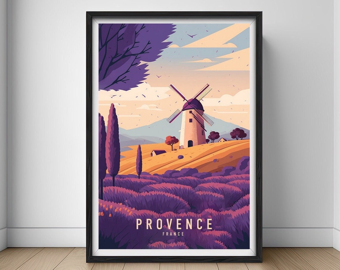 France Provence Travel Poster France Provence Wall Art Print France Provence Provence Lavender Fields Travel Art Poster Art Decor