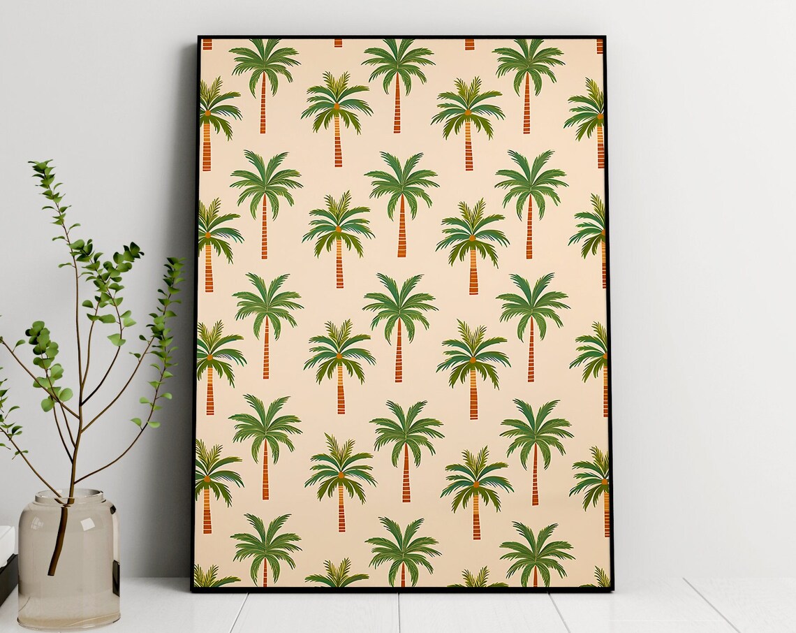 Palm Tree Art Print, Tropical Beach Decor