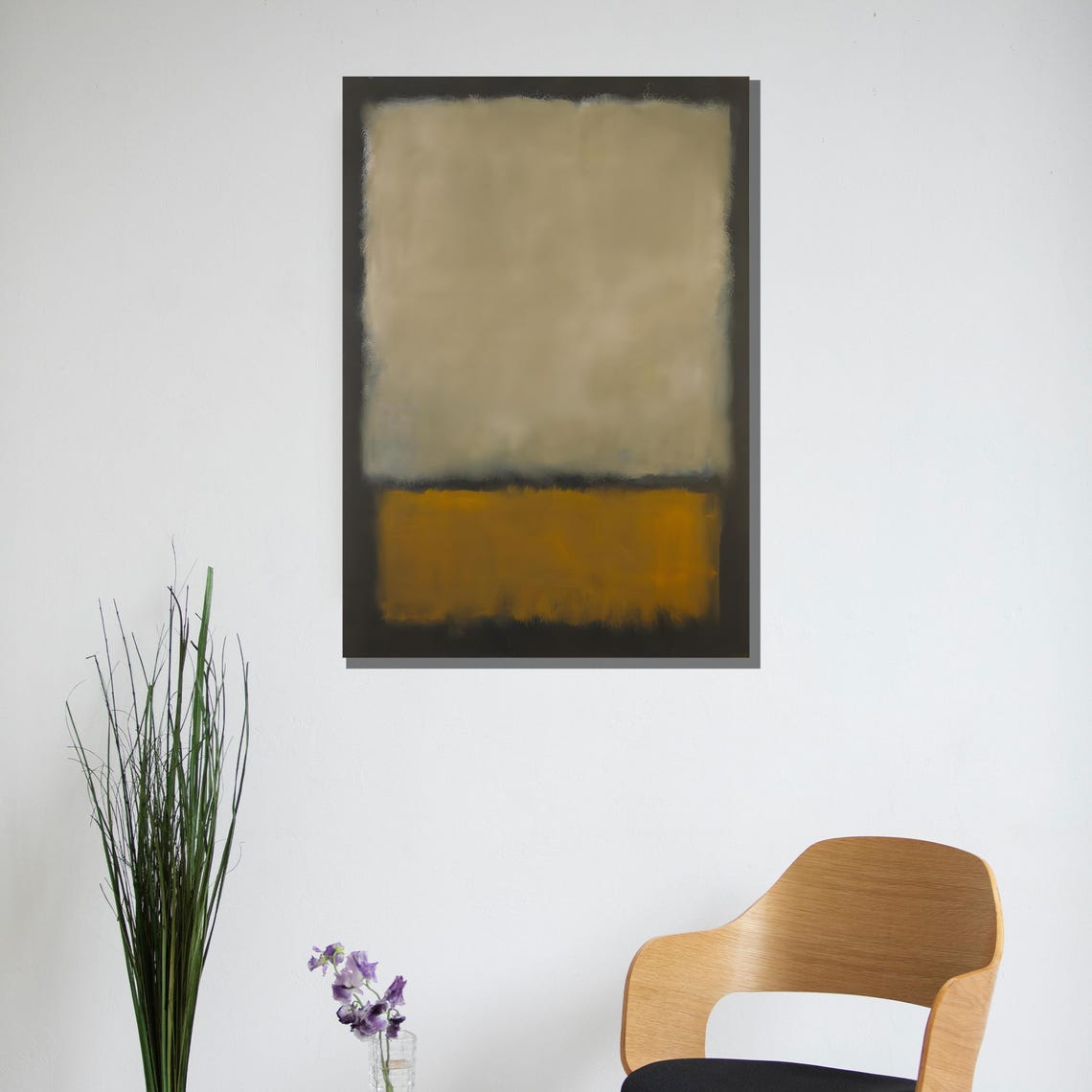 Warm Sand and Mustard Yellow Minimalist Color Block Abstract Poster - Image 3
