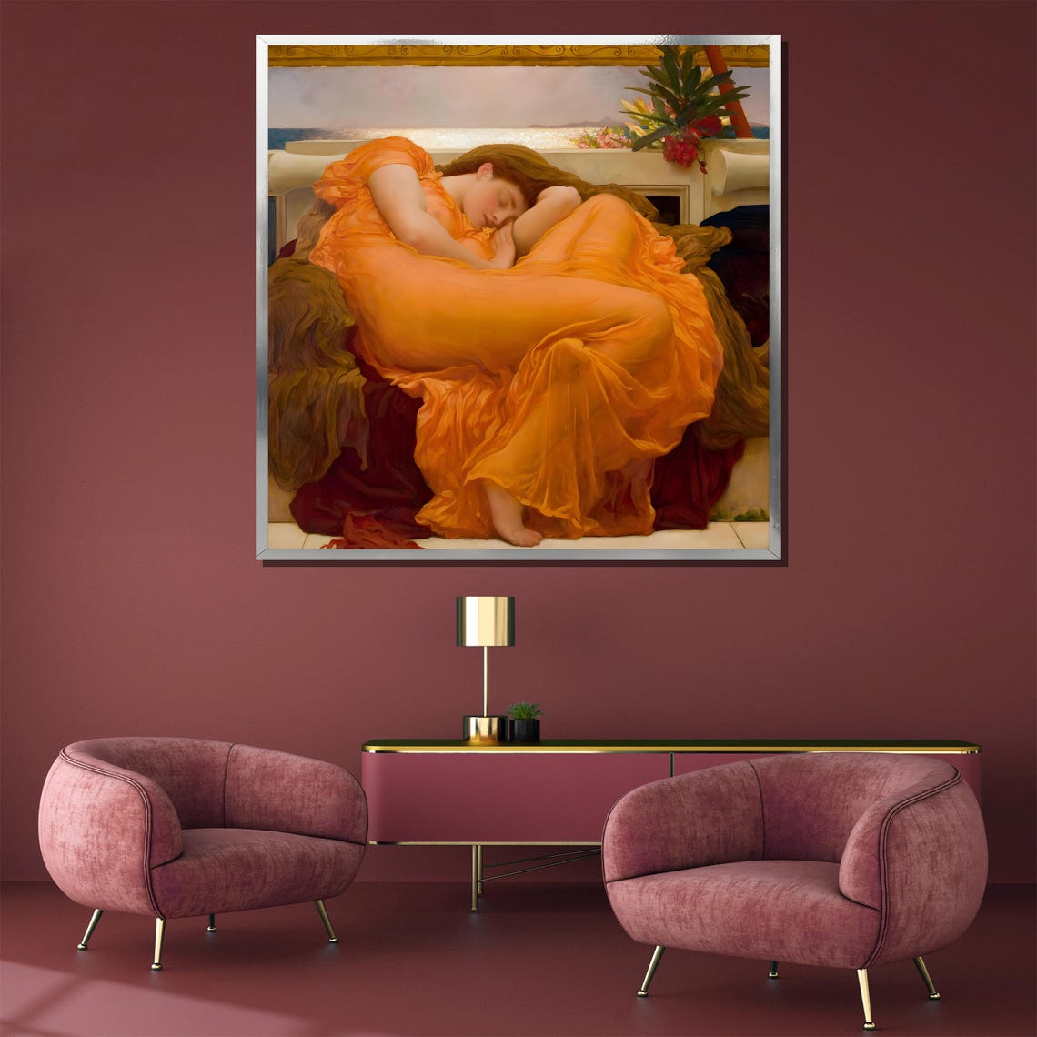 Frederic Leighton Flaming June Sleeping Beauty Classic Art Poster - Image 5