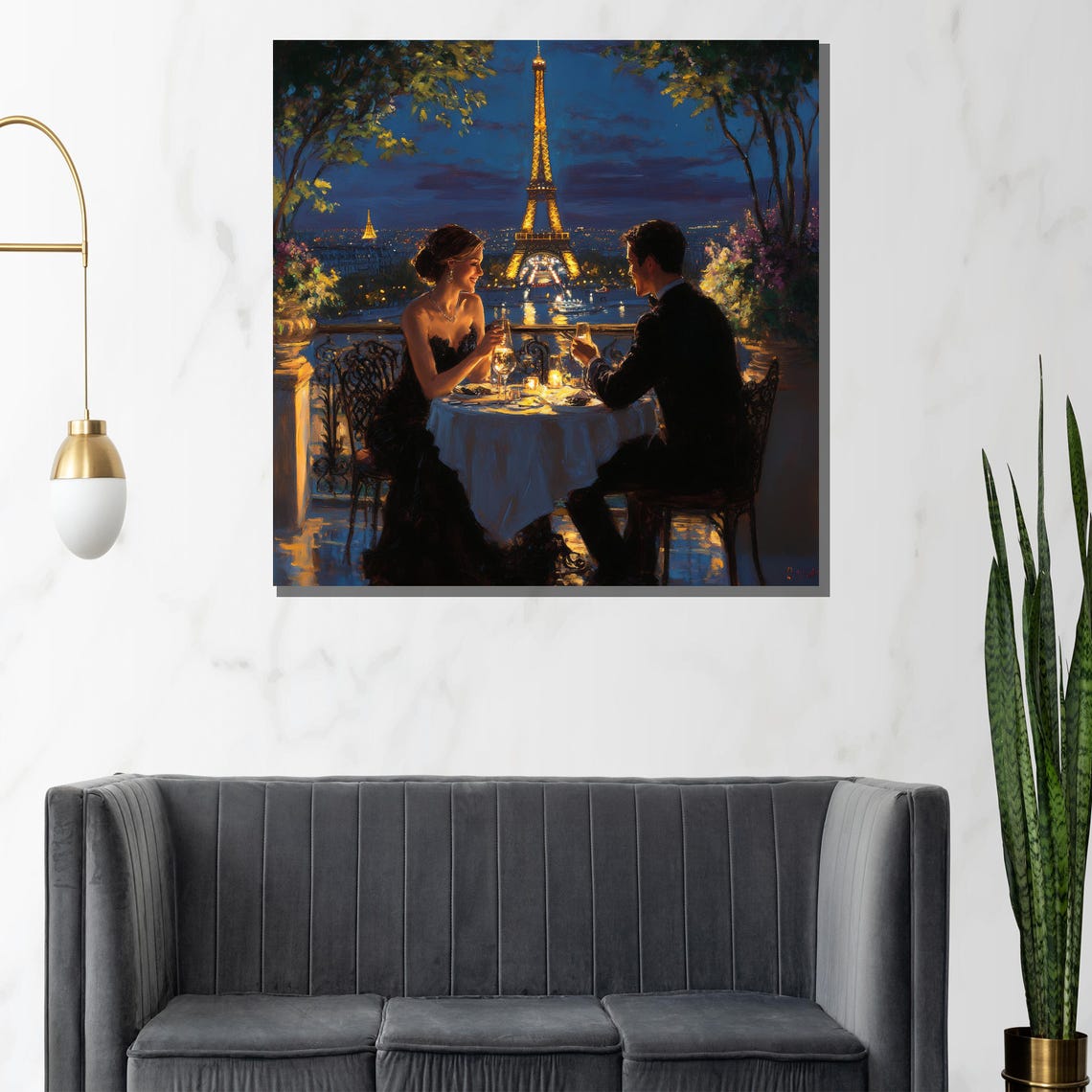 Romantic Candlelit Dinner in Paris With Eiffel Tower View Poster - Image 3