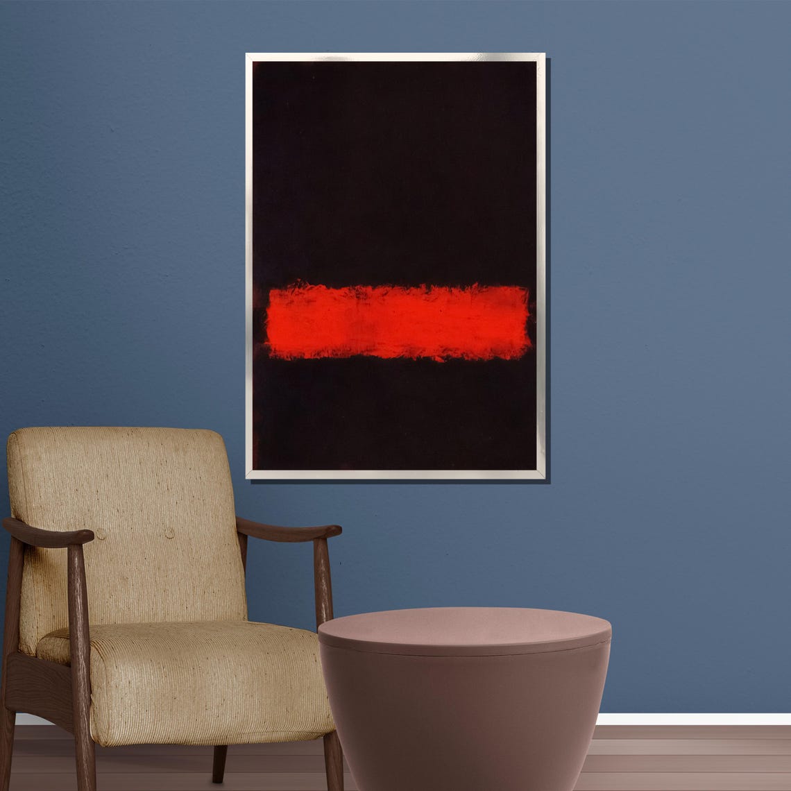 Mark Rothko Painting Bold Abstract Wall Art Black And Red Color Block Large Modern Art Decor - Image 5