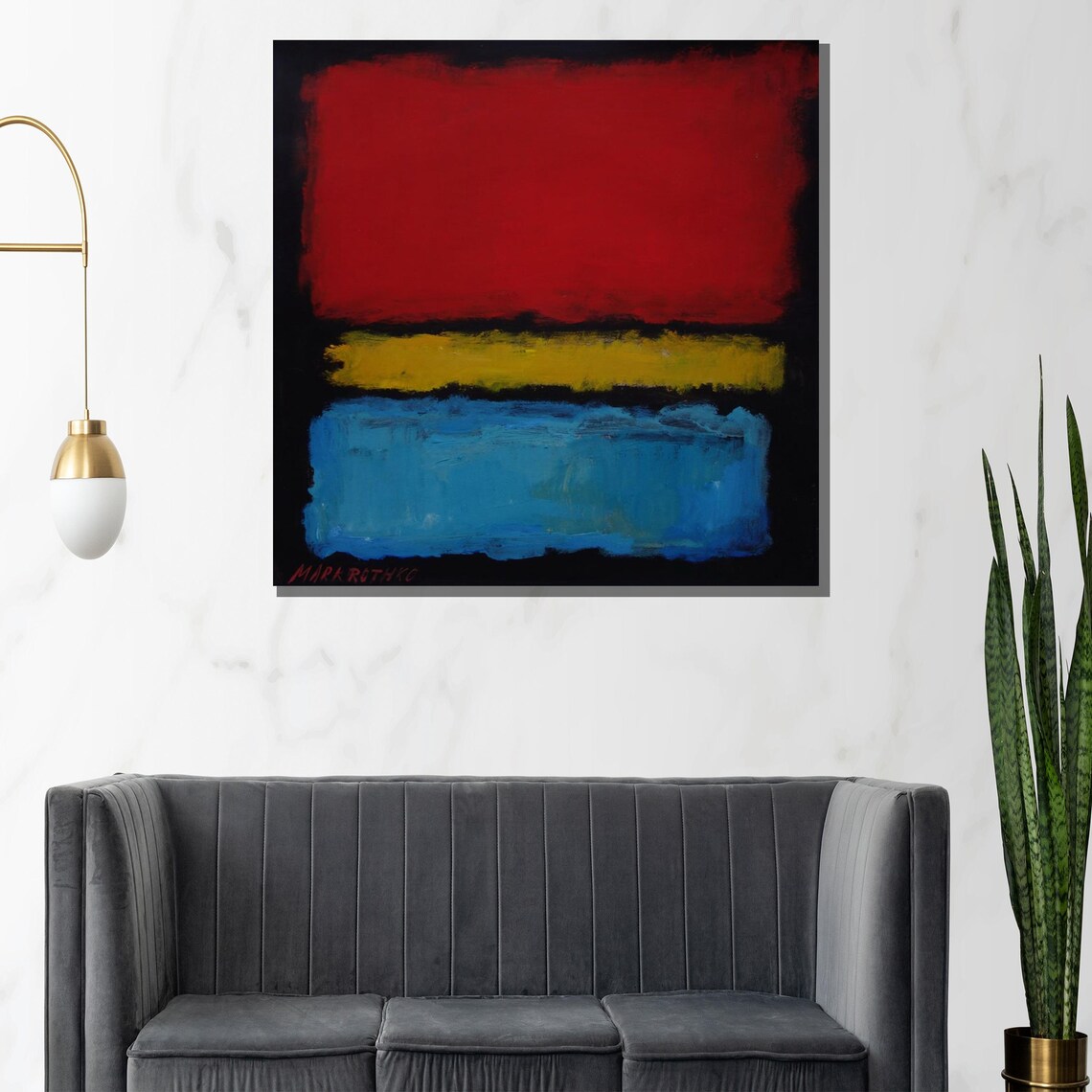 Red Blue Yellow Abstract Color Field Rothko Style Art Poster - Image 3