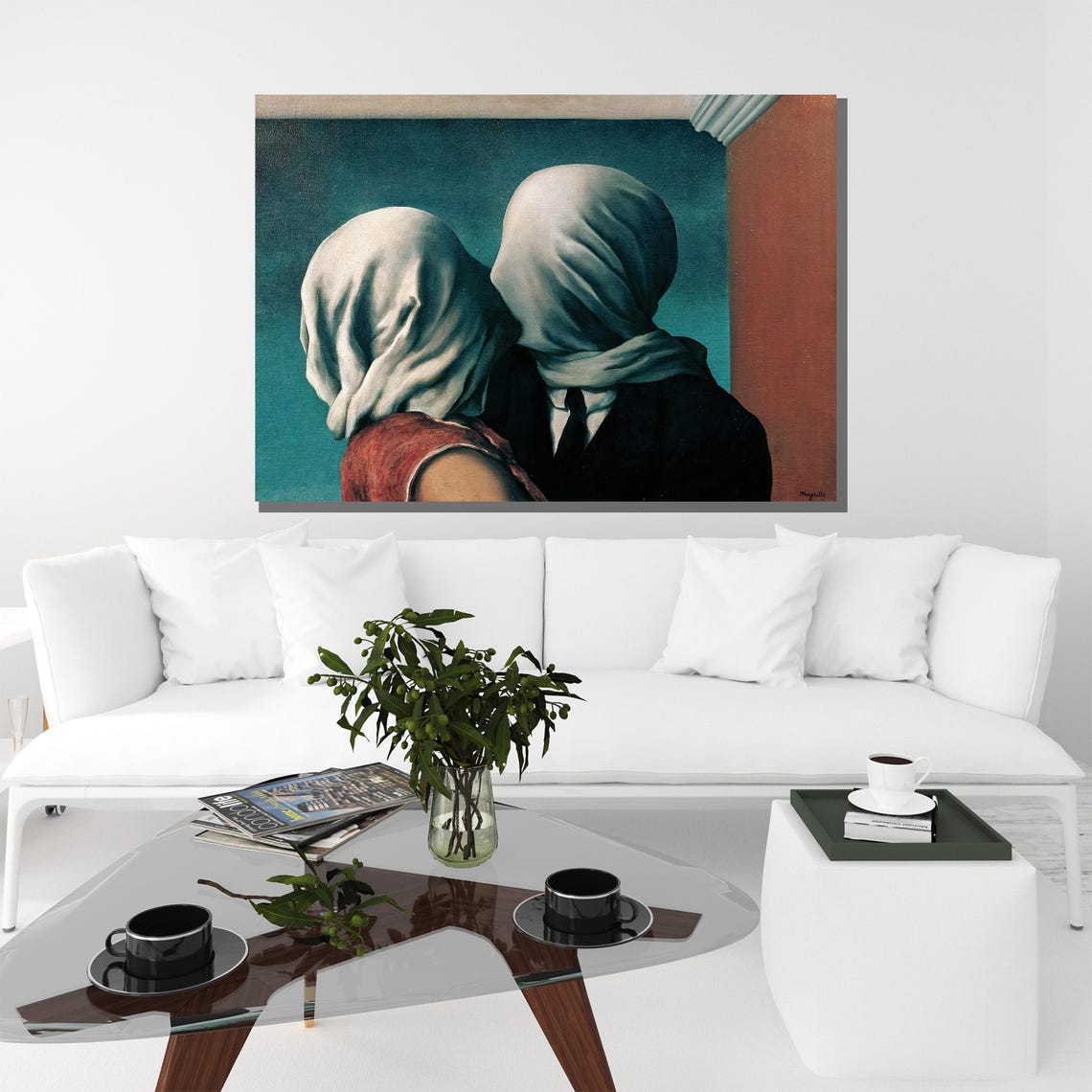 Rene Magritte The Lovers II Surrealist Veiled Couple Art Poster - Image 3