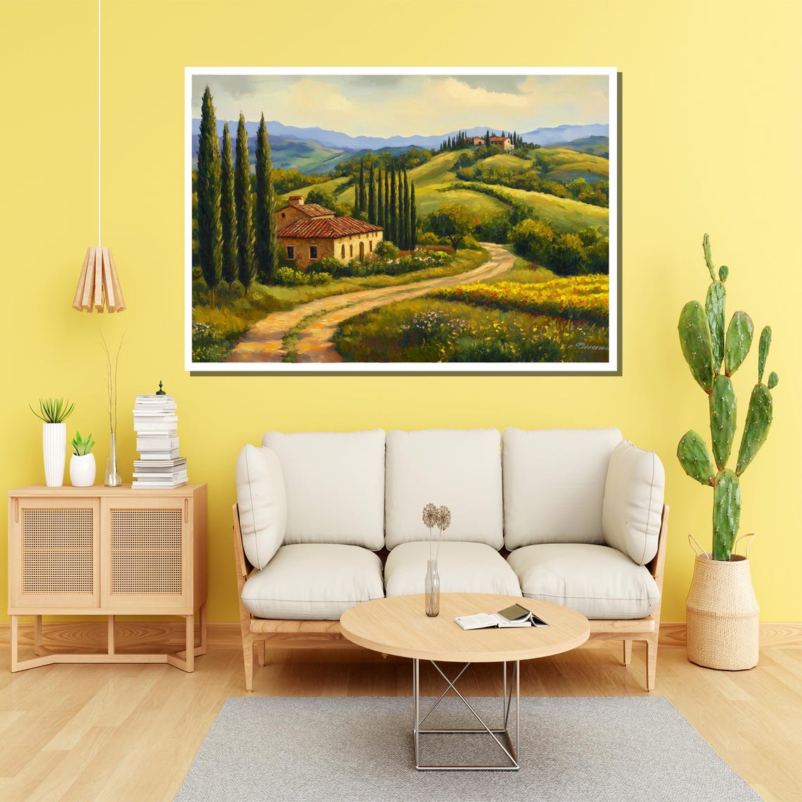 Beautiful Rolling Tuscan Countryside Villa Cypress Hills Poster - Image 3