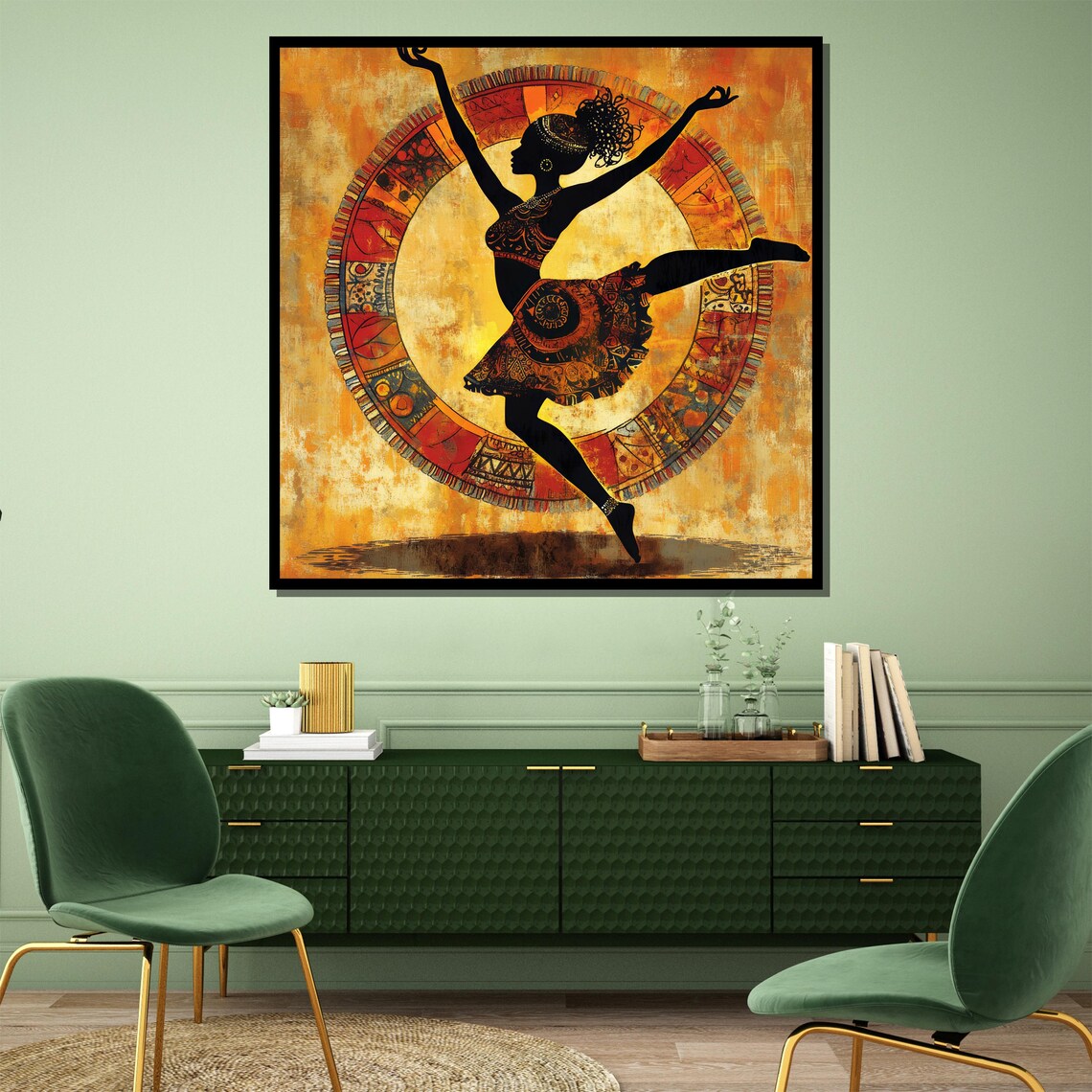 African Dancer Painting Ethnic Wall Art Gift For Culture Lovers And Unique Modern Home Decor - Image 5