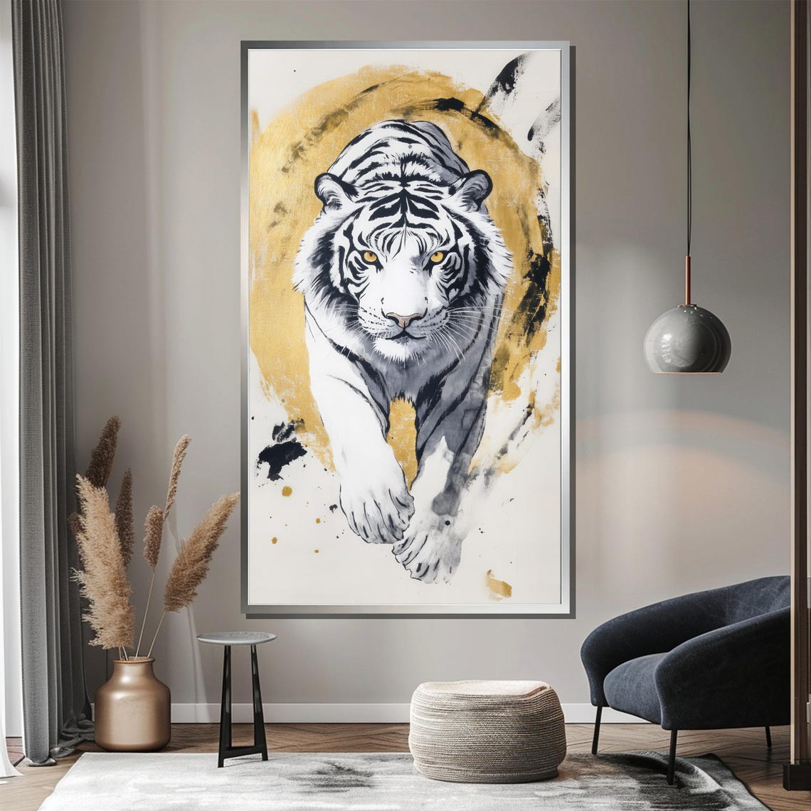 Bold Tiger Painting Majestic Wildlife Art Gift For Animal Lovers And Unique Home Wall Decor - Image 3