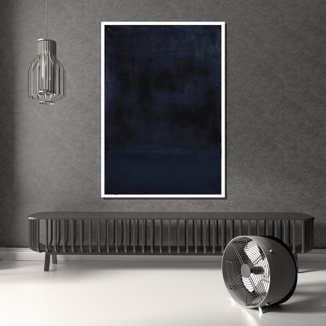 Deep Midnight Blue Dark Moody Minimalist Abstract Color Poster - Image 4