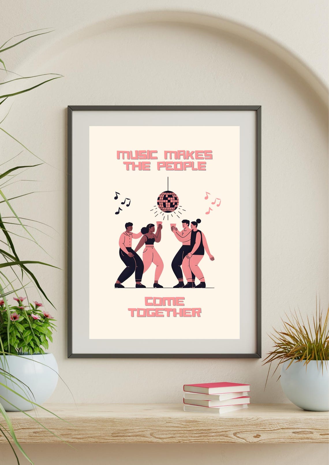 Music Makes the People Come Together Retro Disco Dance Poster
