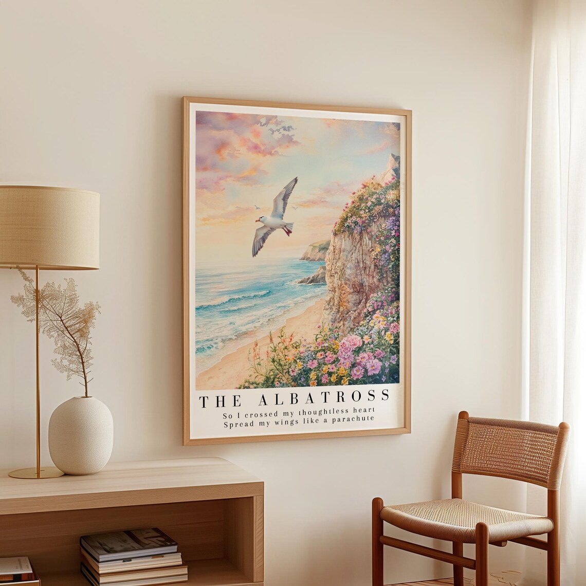 Albatross Watercolor Print, Coastal Beach Art - Image 3