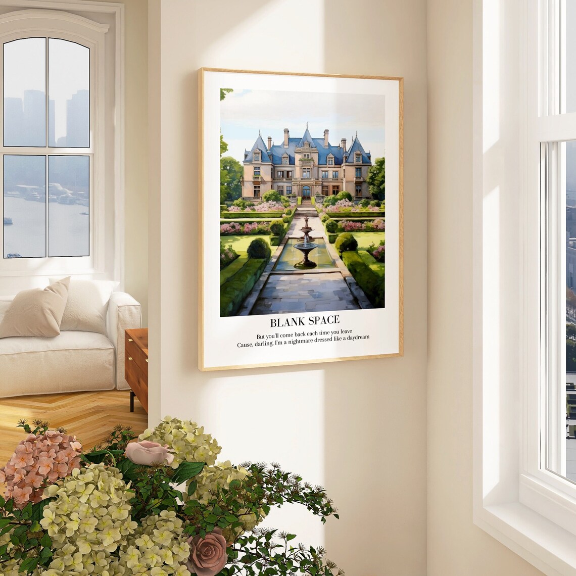 Taylor Swift Blank Space Lyric French Chateau Garden Art Poster - Image 3