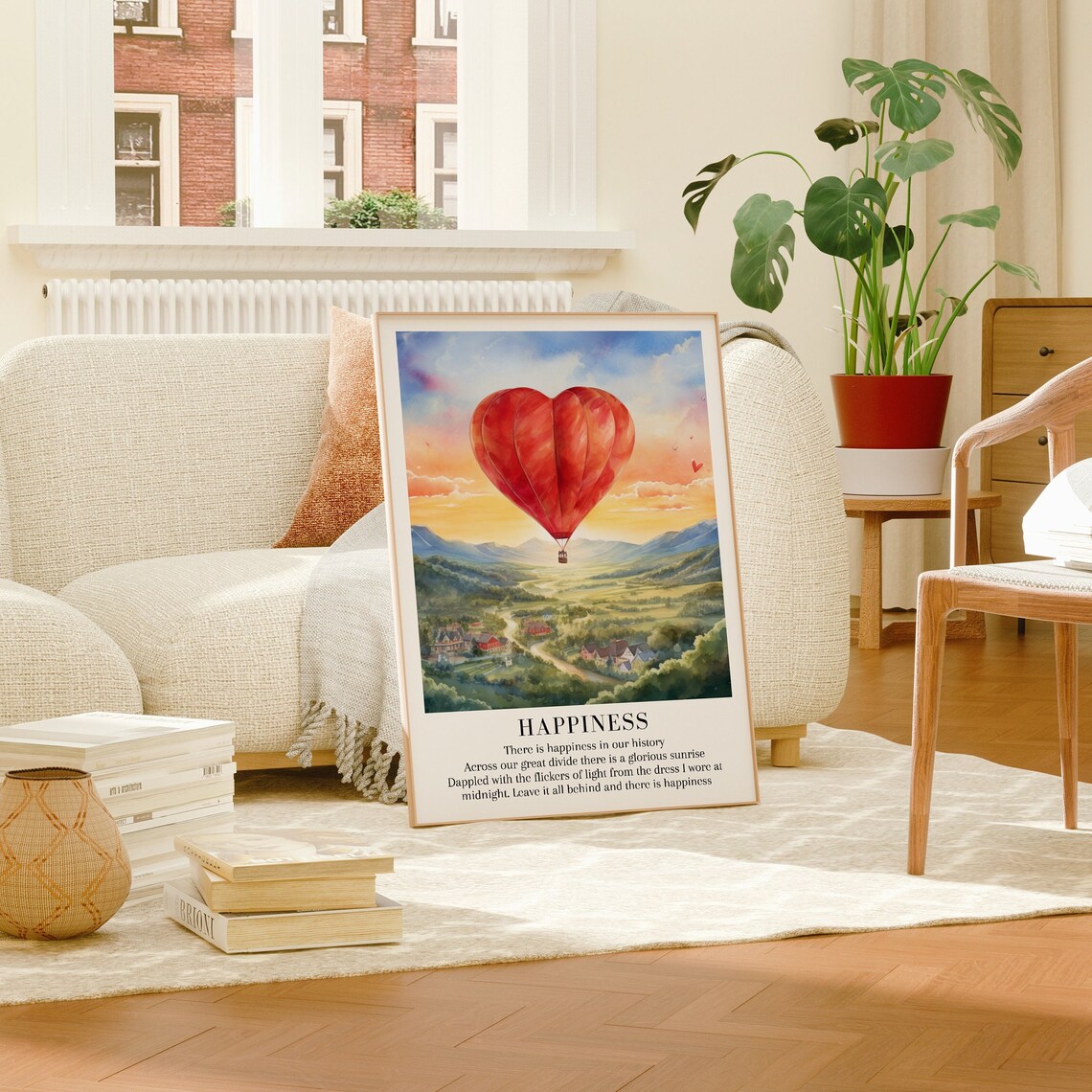 Happiness Taylor Swift Heart Balloon Sunrise Lyric Art Poster - Image 2