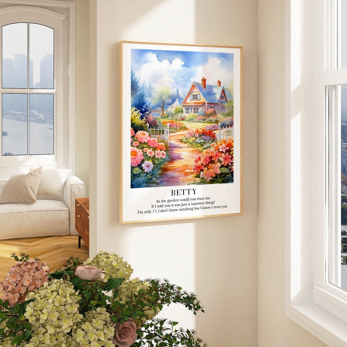 Betty Taylor Swift Cottage Garden Summer Flowers Lyric Poster - Image 3