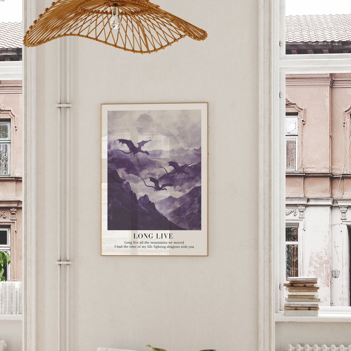 Long Live Dragons Flying Watercolor Art Print - Image 2