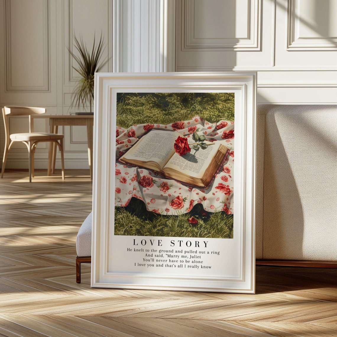 Taylor Swift Love Story Open Book Rose Watercolor Lyric Poster - Image 2