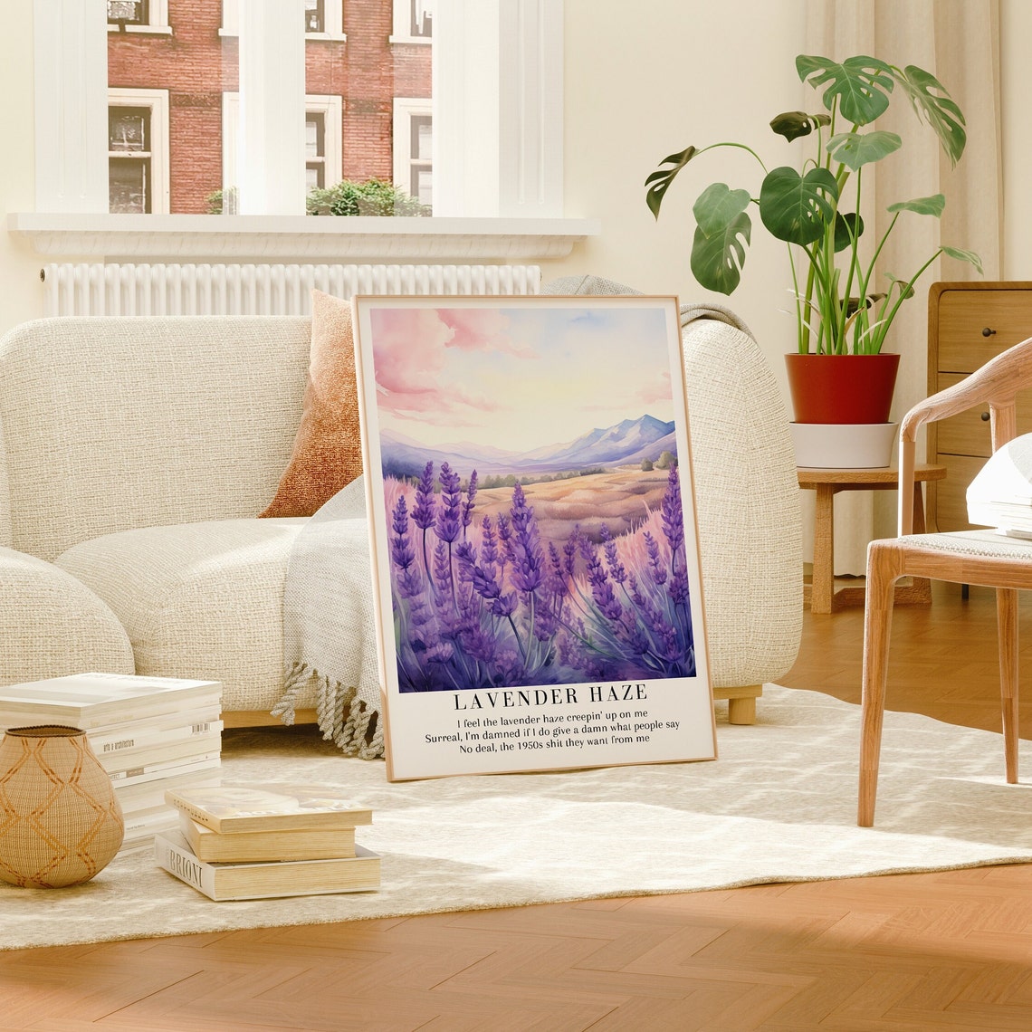 Lavender Haze Taylor Swift Watercolor Floral Lyric Art Poster - Image 3