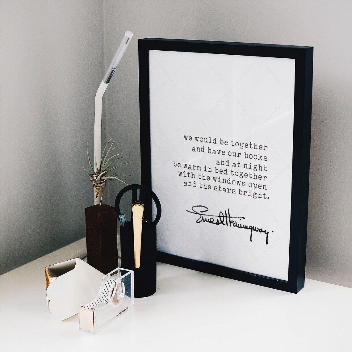 Ernest Hemingway We Would Be Together Love Quote Typewriter Wall Art Poster - Image 3
