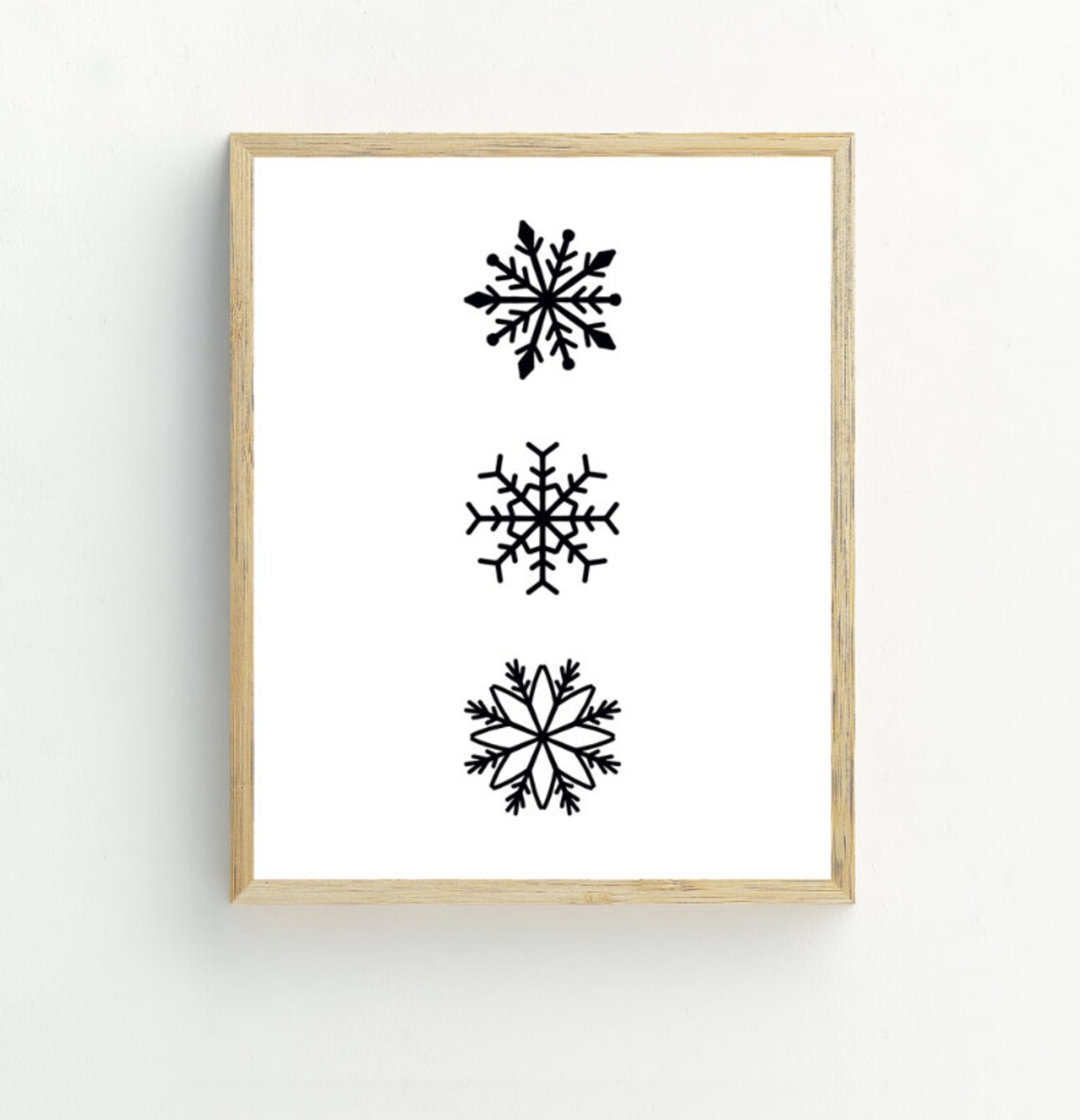 Black And White Snowflakes Christmas Art Print - Image 2