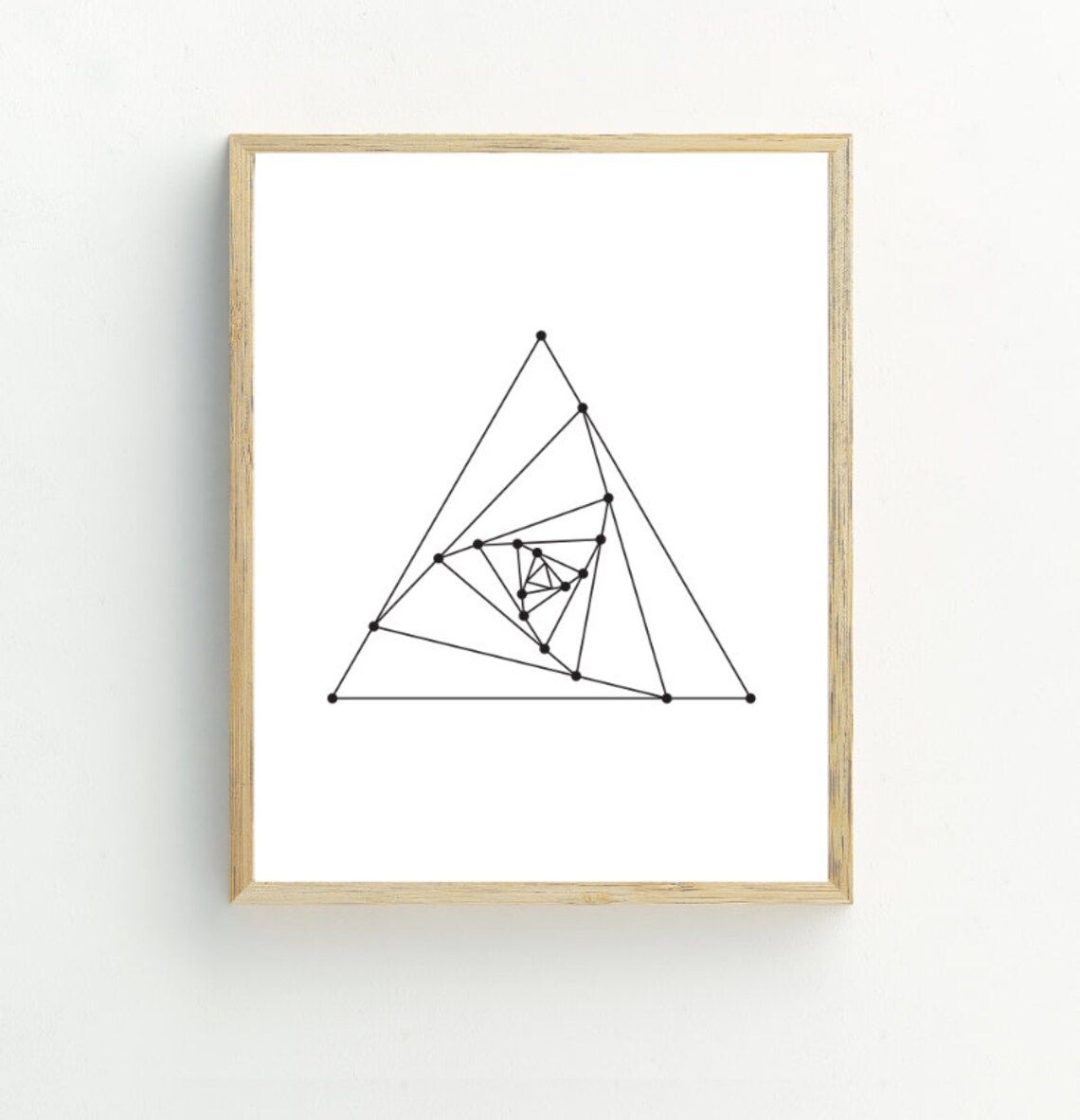 Geometric Black and White Triangle Minimalist Art Print - Image 2