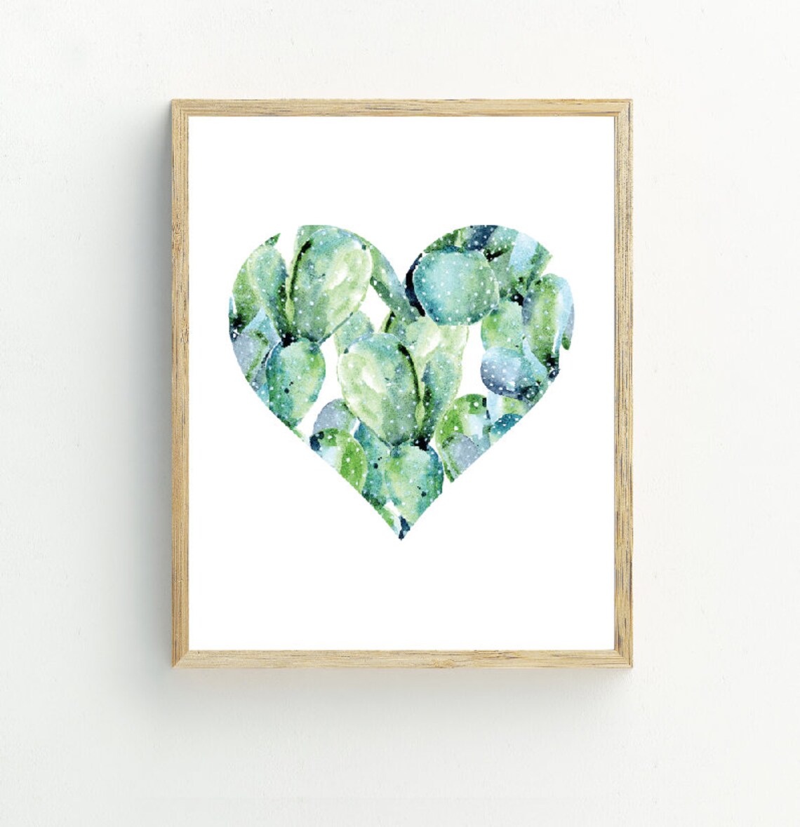 Cactus Heart Watercolor Art Print, Southwestern Decor - Image 2