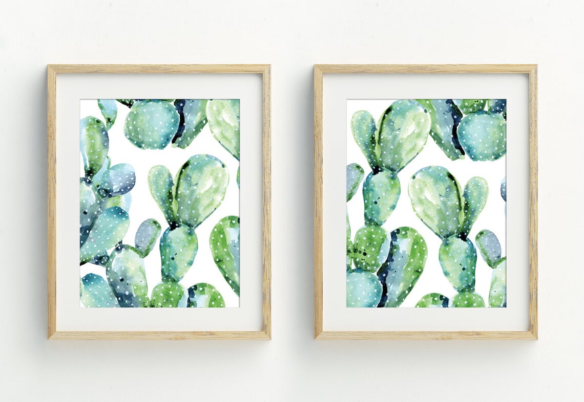 Watercolor Cactus Wall Art, Southwestern Decor - Image 2