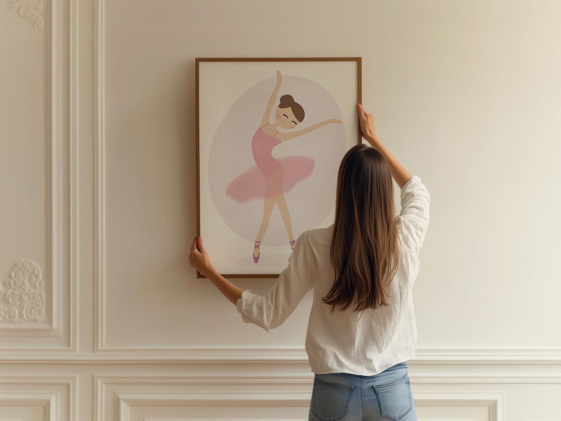 Ballerina Ella Art Print Ballerina Gift For Girl Ballerina Nursery Wall Art Ballet Teacher Gifts Ballet Dancer Prints - Image 2