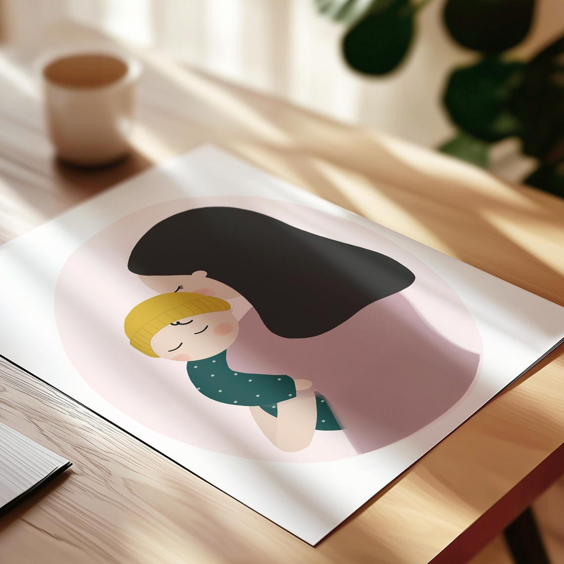 Mothers Love Art Print Mother And Child Art Mother And Baby Print Motherhood Art Baby Shower Gift Ideas Minimalist Family Drawing - Image 3