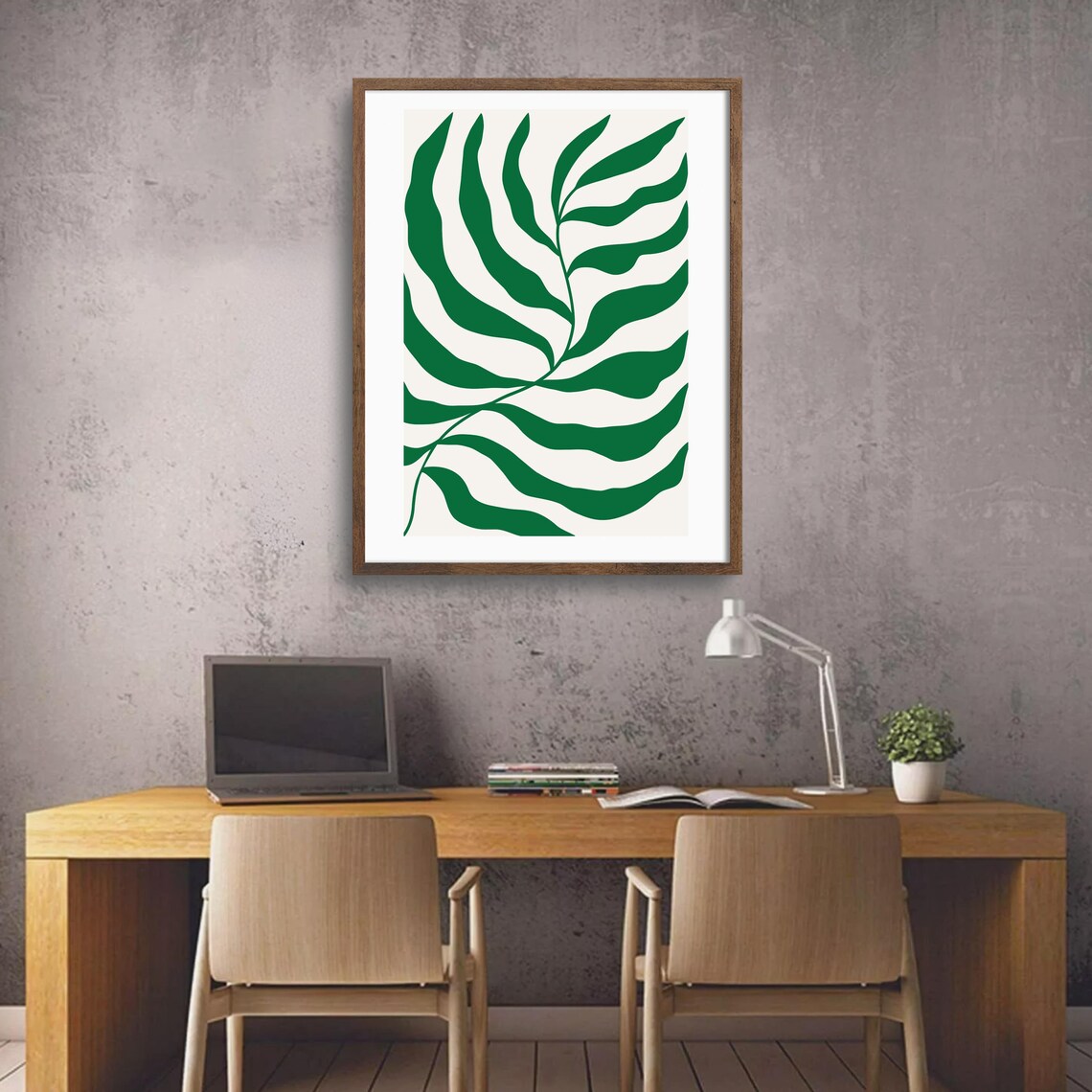 Minimalist Botanical Green Leaf Art Print - Image 2