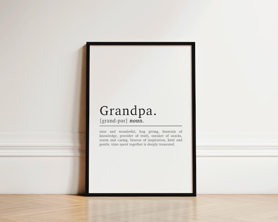 Grandpa Definition Art Print, Funny Gift for Grandad