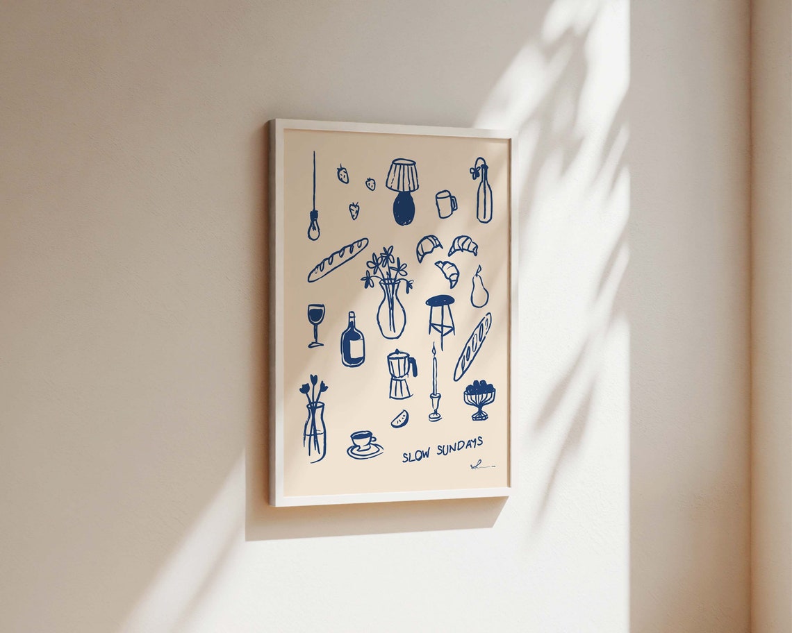Slow Sundays Coffee Kitchen Art Print, Boho Style - Image 2