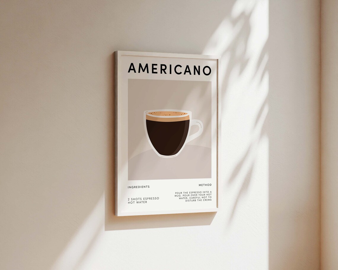 Americano Coffee Print, Kitchen Wall Art Poster - Image 2