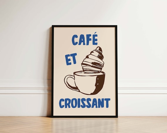 Coffee And Croissant French Breakfast Kitchen Art Print