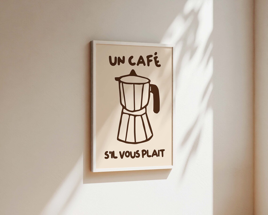 Un Cafe Coffee Kitchen Art Print, Retro French Style - Image 2