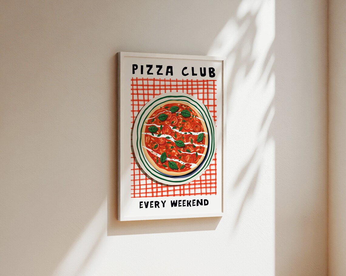 Pizza Club Kitchen Art Print, Italian Wall Art - Image 2