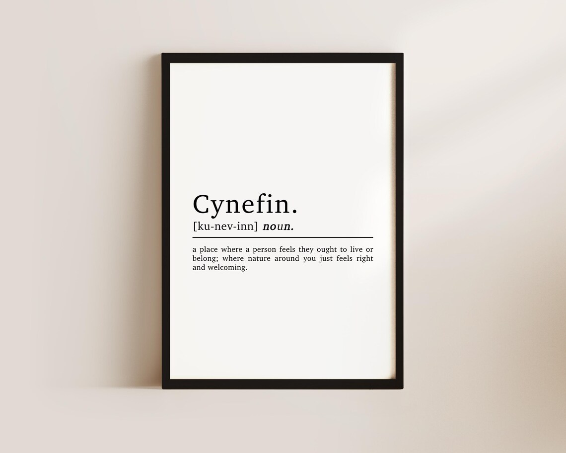 Cynefin Definition, Welsh Saying Poster Print