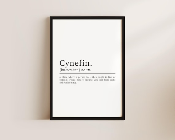 Cynefin Definition, Welsh Saying Poster Print