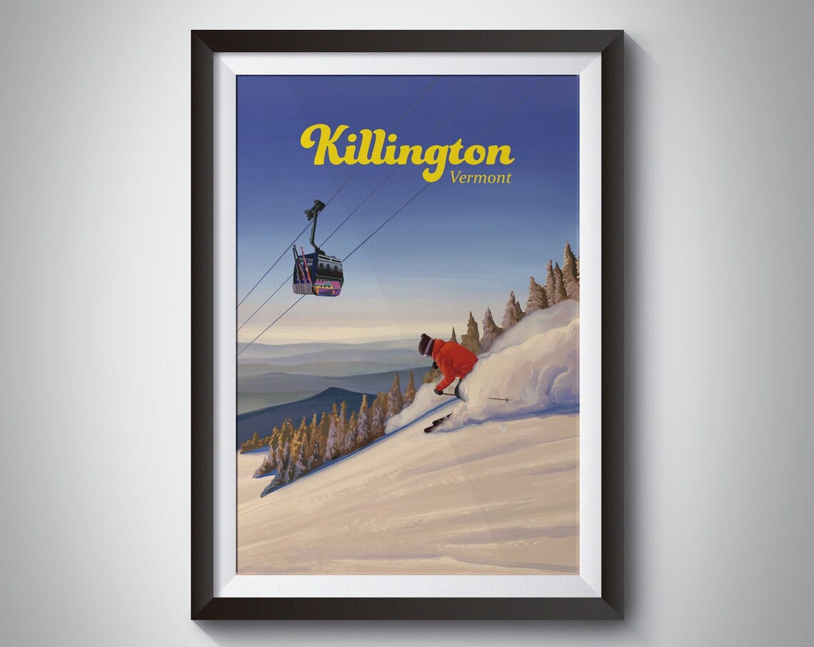 Killington Ski Resort Vintage Travel Poster Print