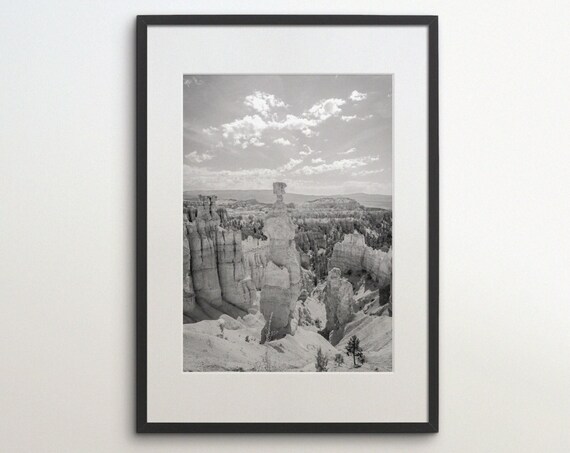 Bryce Canyon National Park Utah United States Instant Black White Photography Travel Poster Usa Art Print