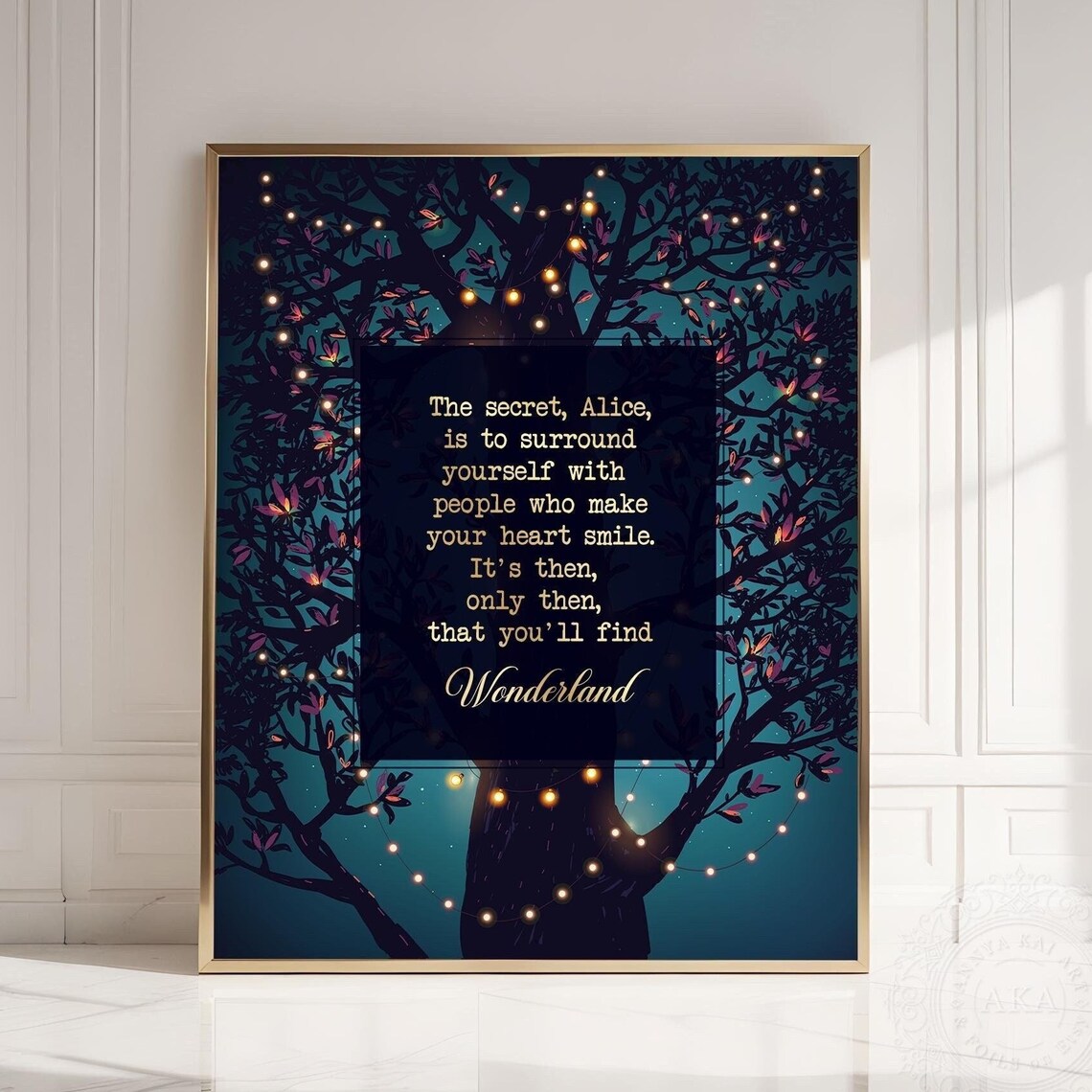 Alice In Wonderland Gold Lewis Carroll Quote Art Print