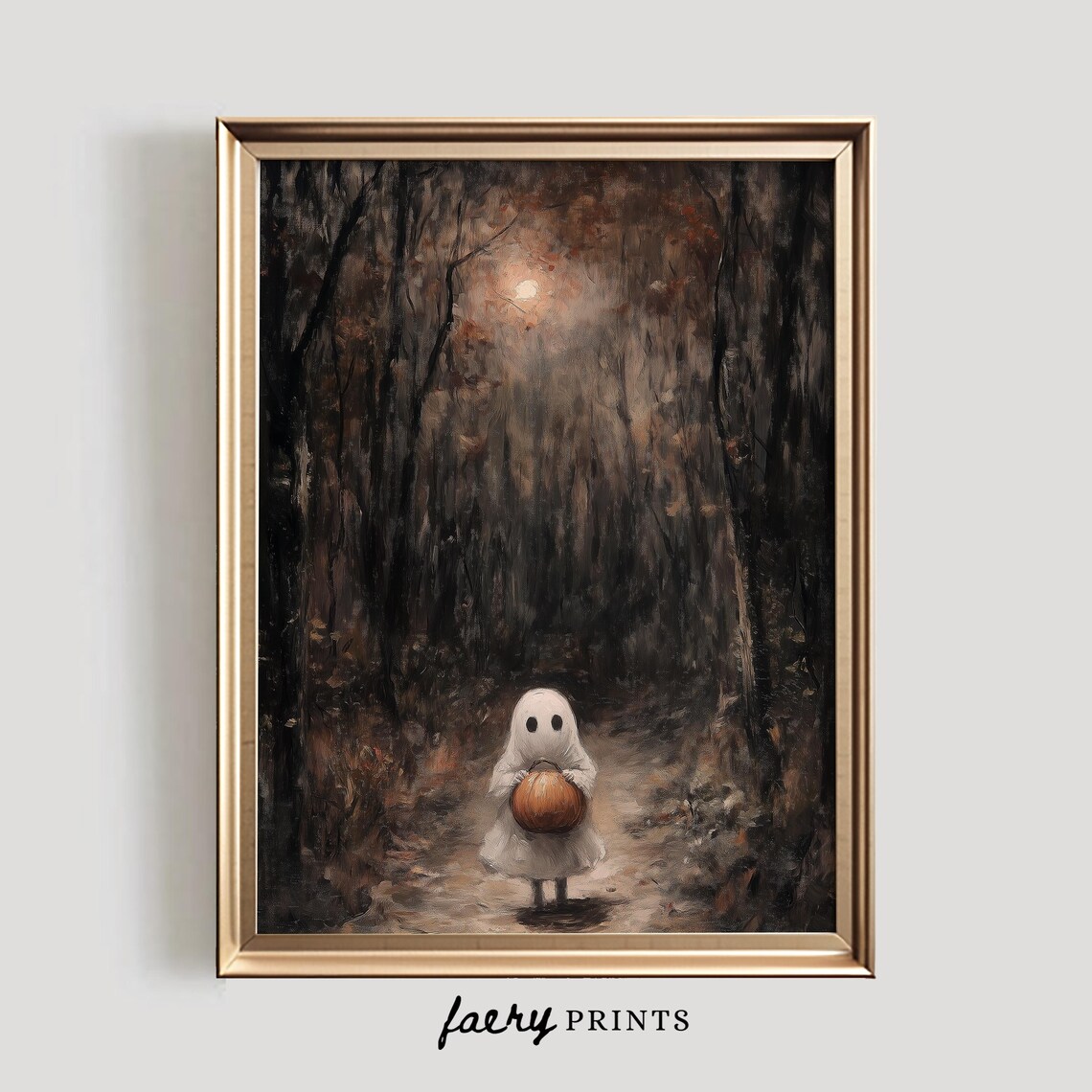 Cute Ghost Trick Or Treating Art Print, Halloween - Image 5