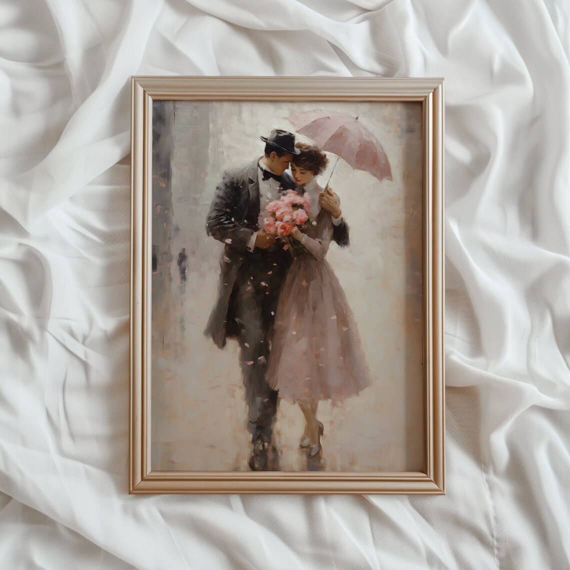Romantic Rain Print, Vintage Romance Decor