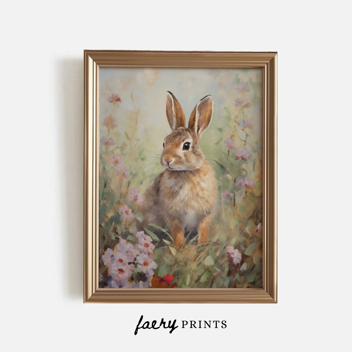 Easter Bunny Nursery Decor, Rustic Rabbit Sketch